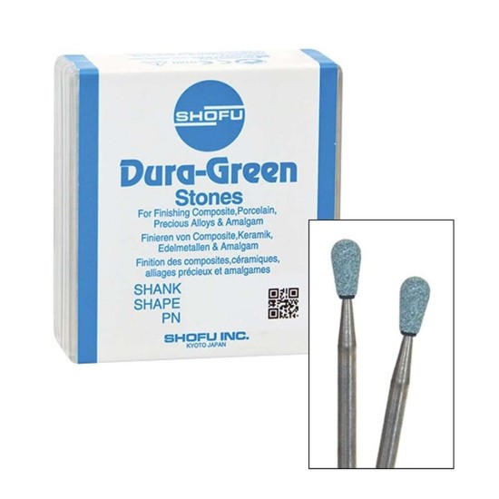 Dura-Green Mounted Stones Handpiece RD3 Green 12/Bx