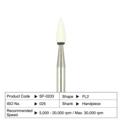 Dura-White Mounted Stones Handpiece FL2 White 12/Bx