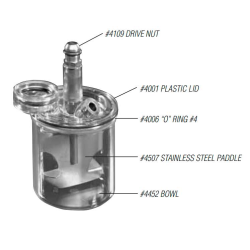 #4507 Paddle Assembly (L.H. Thread) with DN #4109 for Vac-U-Spat & 300ml sizes