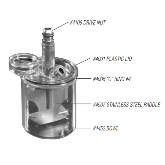 #4507 Paddle Assembly (L.H. Thread) with DN #4109 for Vac-U-Spat & 300ml sizes