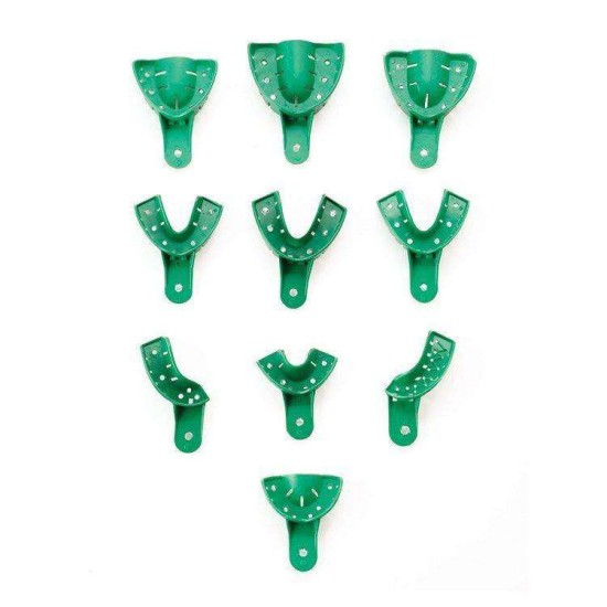 BoTrays® Disposable Impression Trays #8 Perforated Partial U Left, L Right - 2.15" x 2.33" - 12/bag