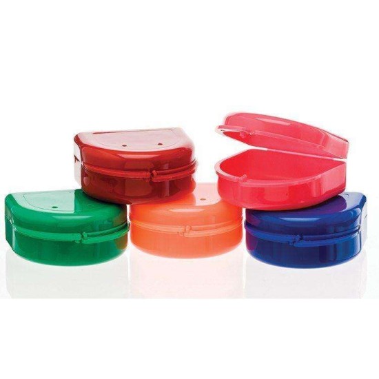 Bo-Box Orthodontic Retainer Case Red Cases, 10/pkg