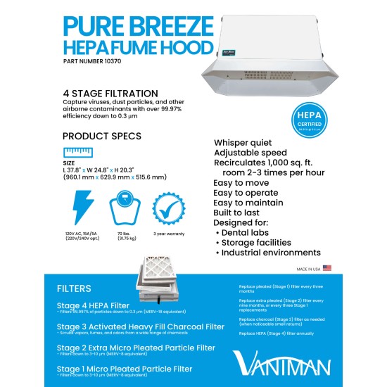 Pure Breeze HEPA Fume Hood