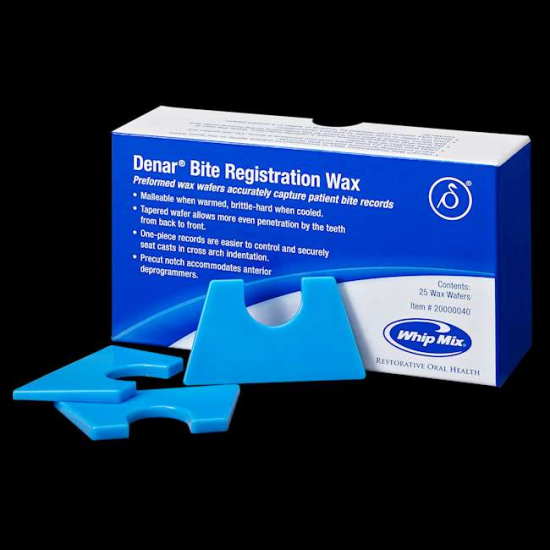 Denar Bite Registration Wax - Slow Set (25 Wax Wafers)