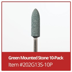 10 Piece Valplast #13 Green Mounted Stone