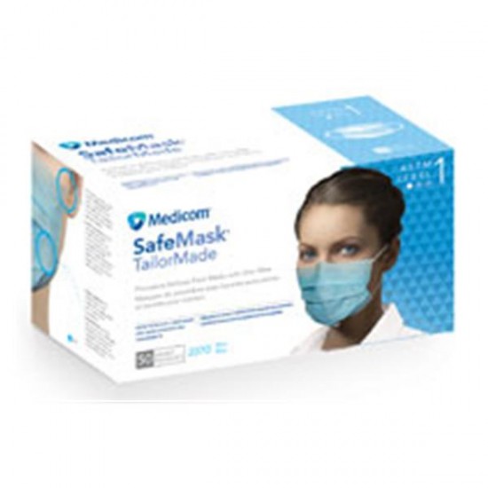 Safe+Mask TailorMd Mask LB Blu Level 1 50/Bx  Medicom