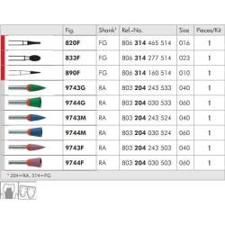 Intra Oral Porcelain Polishing Kit FG / RA