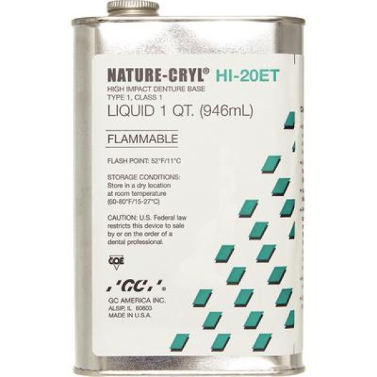 Nature-Cryl Denture Resin HI-20ET Heat Cure Ea