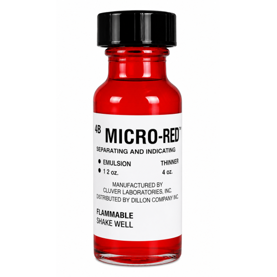 MICRO-RED INDICATING LIQUID, 4 OZ. EMULSION ONLY