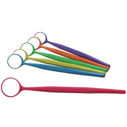 Crystal HD #4 Thin Grip Vibrant Assorted Mouth Mirror (12pk)