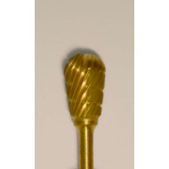 Buffalo Dental Gold Cap Pear (53A) TNT-Coated Dual Cut Regular HP Carbide Bur