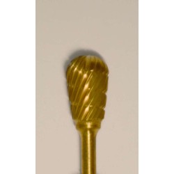 Buffalo Dental Gold Cap Pear (53A) TNT-Coated Dual Cut Regular HP Carbide Bur