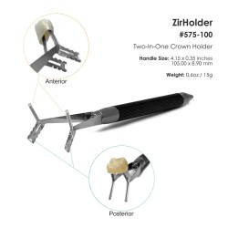 Zir-Holder - Crown Holder with Silicon Tips 2-in-1 Anterior & Posterior