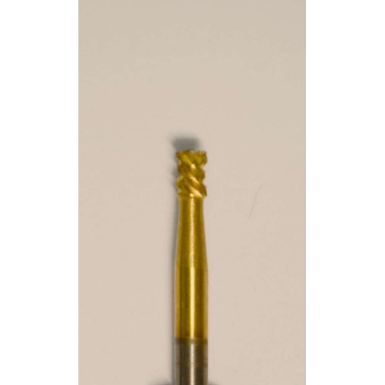 Buffalo Dental Gold Cap Small Inverted Cone (71G) TNT-Coated Dual Cut Regular HP Carbide Bur