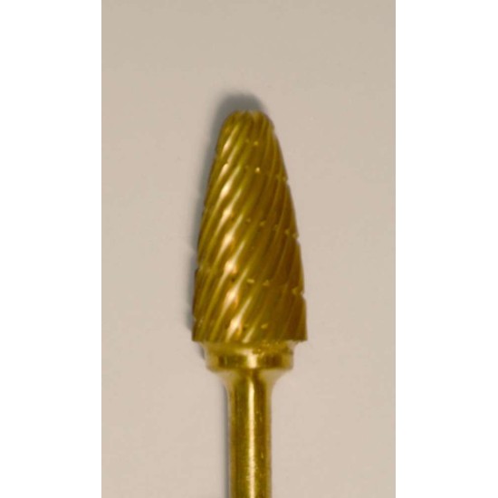 Buffalo Dental Gold Cap Taper (84T) TNT-Coated Dual Cut Regular HP Carbide Bur