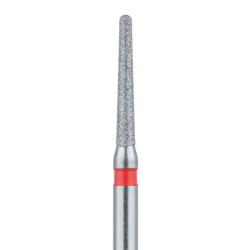 Round End Taper Chamfer Diamond Bur 1.2mm, 8mm WL, Fine FG
