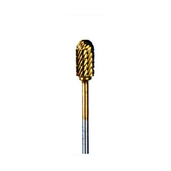 Buffalo Dental Gold Cap Barrel (88A) TNT-Coated Dual Cut Regular HP Carbide Bur