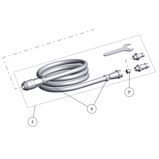 Connecting hose complete for Power pillo