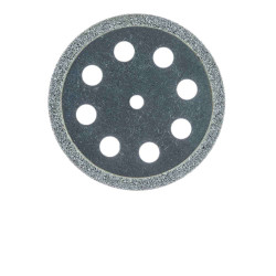 Diamond Bur, Perforated Disc, Double Sided, 0.5mm thick, 22mm Diameter, UNM