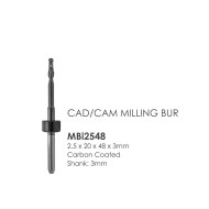 Imes® Compatible CAD/CAM Milling Burs (3mm Shank) CARBON COATED 2.50 x 20 x 48 x 3mm