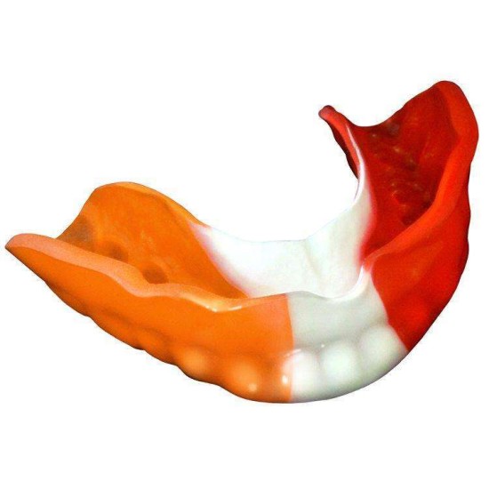 Pro-Form Mouthguard Tri-Color Laminates .160 (4mm) Red/White/Red 5"x 5" (127x127mm) - 12/Pkg