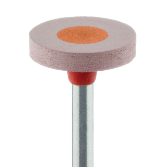 Polisher, Diamond Impregnated Porcelain Polisher, Wheel, Red / Orange, High Shine, Fine, 11.0mm, RA