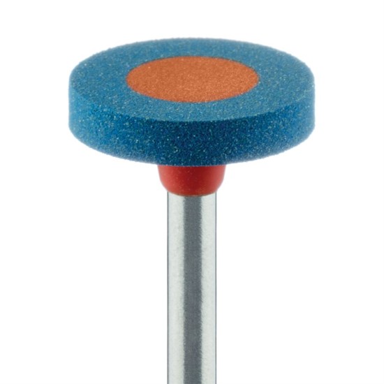 Diamond Impregnated Porcelain Polisher, Wheel, Blue / Orange, Polishing, Medium, 11.0mm, RA