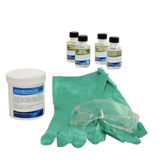 NITRIC ACID (40%) KIT (6 -1oz. Btls., neutralizer, gloves, glasses)