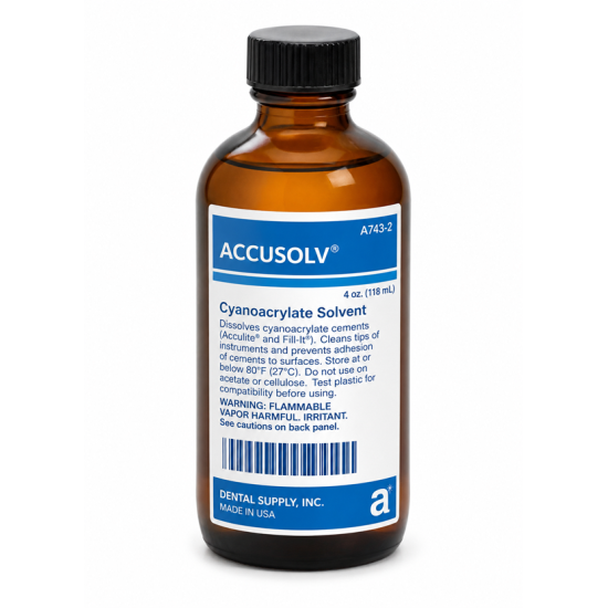 ACCUSOLV ADHESIVE SOLVENT, 4 OZ.