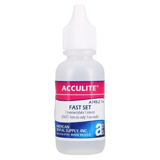 ACCULITE CYANOACRYLATE ADHESIVE, FAST SET, 1 OZ.