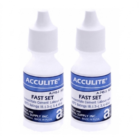 ACCULITE CYANOACRYLATE ADHESIVE, FAST SET, 2 OZ. (2- 1 OZ. BOTTLES)