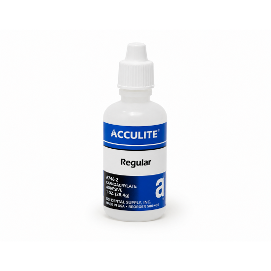 ACCULITE CYANOACRYLATE ADHESIVE, REGULAR SET, 1 OZ.