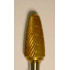 Buffalo Dental Gold Cap Taper 1/2" TNT-Coated Dual Cut Regular Carbide Bur w/ 1/4" Shank