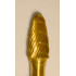 Buffalo Dental Gold Cap 3/8" Taper (A3/8) TNT-Coated Dual Cut Regular Carbide Bur w/ 1/4" Shank