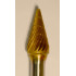 Buffalo Dental Gold Cap 3/8" Cone (B3/8) TNT-Coated Dual Cut Regular Carbide Bur w/ 1/4" Shank