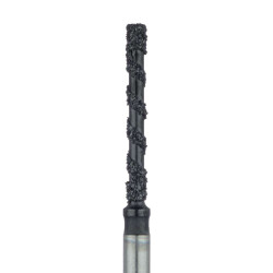 B837L-012-FG Black Cobra Diamond Bur, Super Coarse Grit, Long Flat End Cylinder, 1.2mm, FG