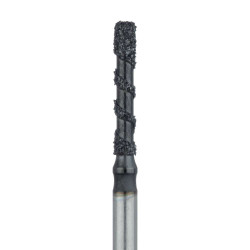 B837R-014-FG Black Cobra Diamond Bur, Super Coarse Grit, Round Edge Cylinder, 1.4mm, FG