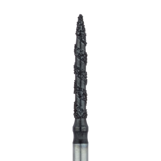 Black Cobra Diamond Bur, Super Coarse Grit, Thin Flame, 1.4mm, FG