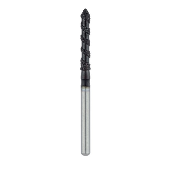 Black Cobra Diamond Bur, Long, Pointed Tip Cylinder, 1.6mm, FG