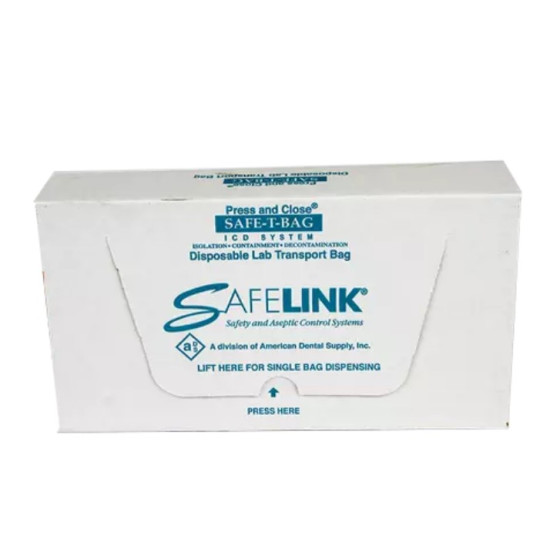SAFE-T-BAG (SAFETY) TRANSPORT BAG 9” x 13”, DUAL PKT. BIOHAZARD, 125 PER BOX