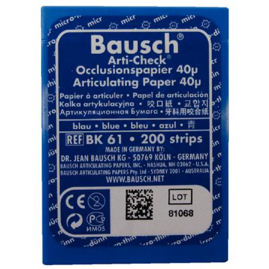 Articulating Paper Pre-Cut 200 strips blue  40 µ