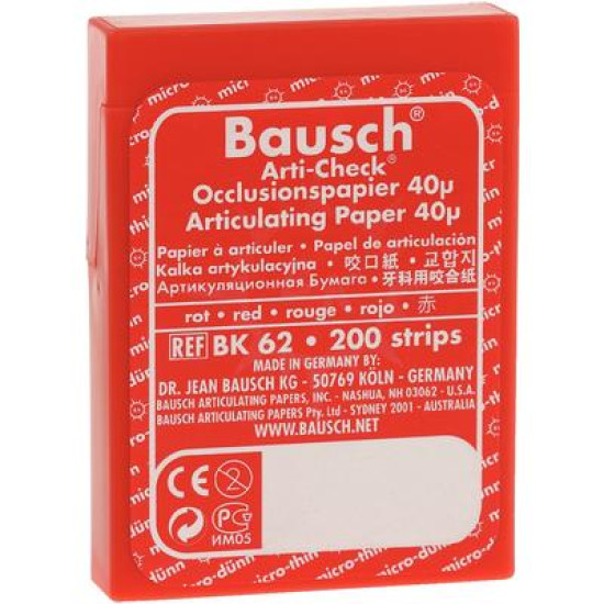 Articulating Paper Pre-Cut 200 strips red  40 µ