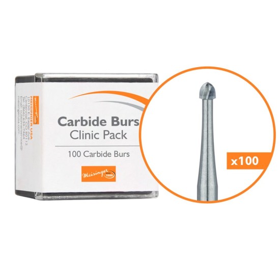 Operative Carbide Bur, Clinic Pack, 100pcs Round US#4, FG