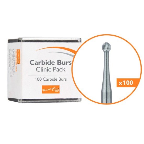 Operative Carbide Bur, Clinic Pack, 100pcs Round US#4, SS