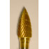 Buffalo Dental Gold Cap 3/8" Flame (C3/8) TNT-Coated Dual Cut Regular Carbide Bur w/ 1/4" Shank