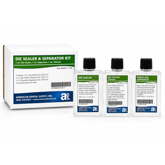 DIE SEALER & PORCELAIN SEPARATOR KIT (3-1 OZ.) 1 OZ. SEALER, 1 OZ. SEPARATOR, 1 OZ. THINNER