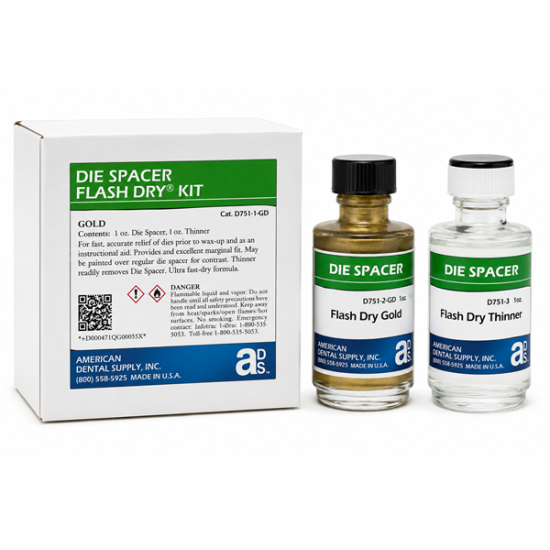 DIE SPACER FLASH DRY KIT, GOLD, (1 OZ. SPACER/1 OZ. THIN)