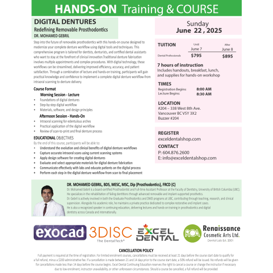 HANDS-ON Training & COURSE - DIGITAL DENTURES HANDS-ON Training & COURSE - DIGITAL DENTURES