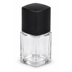 BOTTLE - CLEAR GLASS WITH BRUSH CAP, SQ, 1 OZ. PKG OF 4 (EMPTY)