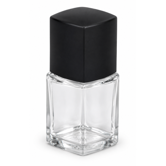 BOTTLE - CLEAR GLASS WITH BRUSH CAP, SQ, 1 OZ. PKG OF 4 (EMPTY)